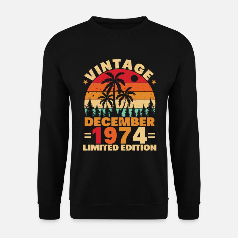 Dezember 1974 Vintage Retro Geburtstagsgeschenk - Unisex Pullover - Schwarz