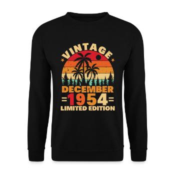 Dezember 1954 Vintage Retro Geburtstagsgeschenk - Unisex Pullover - Schwarz - Vorne - Alina (178cm) & Michal (187cm)
