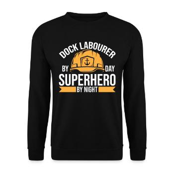 Hafenarbeiter - Unisex Pullover - Schwarz - Vorne - Alina (178cm) & Michal (187cm)