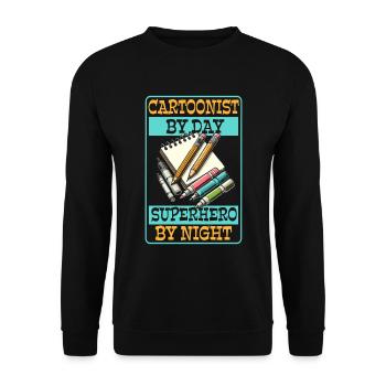 Dessinateur - Sweat-shirt Unisexe - noir - Devant - Alina (178cm) & Michal (187cm)