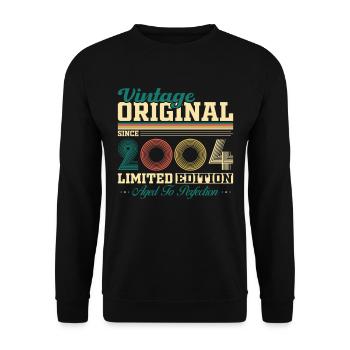 2004 Vintage Retro Cadeau d’anniversaire - Sweat-shirt Unisexe - noir - Devant - Alina (178cm) & Michal (187cm)
