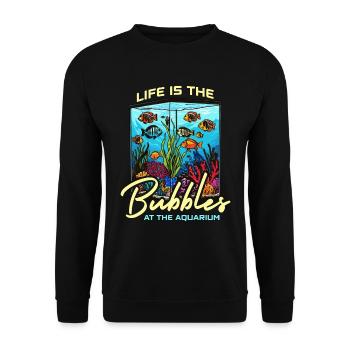 Passionné d’aquariophile Life Is The Bubbles Fishkeeper - Sweat-shirt Unisexe - noir - Devant - Alina (178cm) & Michal (187cm)