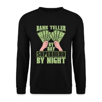Employé de banque - Sweat-shirt Unisexe - noir - Devant - Alina (178cm) & Michal (187cm)
