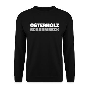 German city Osterholzscharmbeck, Lower Saxony - Unisex Sweatshirt - black - Front - Alina (178cm) & Michal (187cm)