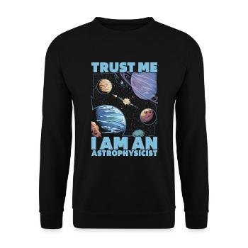 Astrophysiker - Unisex Pullover - Schwarz - Vorne - Alina (178cm) & Michal (187cm)