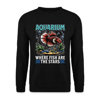 Aquarium Where Fish Are The Stars Fishkeeping - Unisex Pullover - Schwarz - Vorne - Alina (178cm) & Michal (187cm)