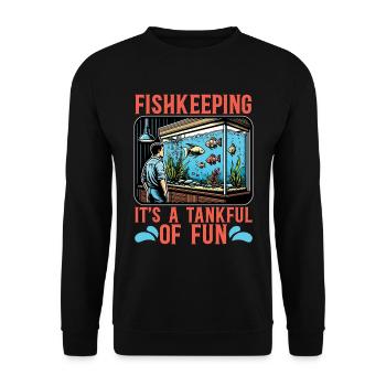 Aquarium Enthusiast Fishkeeping It's Aquascaping - Unisex Pullover - Schwarz - Vorne - Alina (178cm) & Michal (187cm)