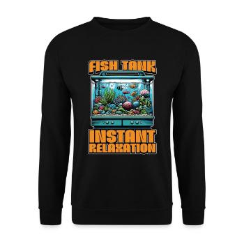 Aquarium Enthusiast Fish Tank Instant Fish Lover - Unisex Sweatshirt - black - Front - Alina (178cm) & Michal (187cm)