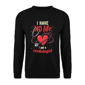 Cardiologue - Sweat-shirt Unisexe - noir - Devant - Alina (178cm) & Michal (187cm)