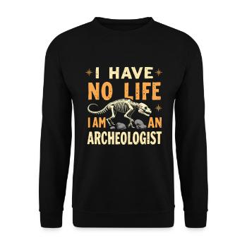 Archéologue - Sweat-shirt Unisexe - noir - Devant - Alina (178cm) & Michal (187cm)
