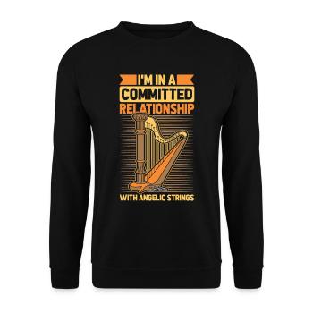 Harp - Unisex Sweatshirt - black - Front - Alina (178cm) & Michal (187cm)
