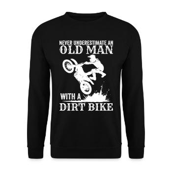 Never Underestimate An Old Man With A Dirt Bike - Unisex Sweatshirt - black - Front - Alina (178cm) & Michal (187cm)