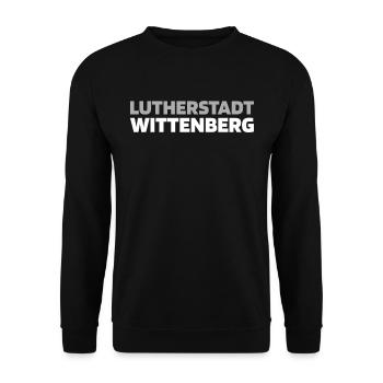 Deutsche Stadt Lutherstadt Wittenberg - Unisex Pullover - Schwarz - Vorne - Alina (178cm) & Michal (187cm)