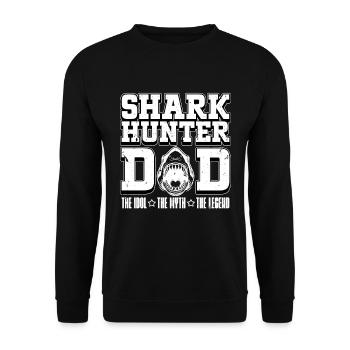 Shark Hunter Dad The Idol The Myth Fossil Hunter - Unisex Sweatshirt - black - Front - Alina (178cm) & Michal (187cm)