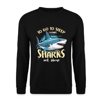 Shark Hunting To Go To Sleep I Fossil Hunting - Unisex Pullover - Schwarz - Vorne - Alina (178cm) & Michal (187cm)