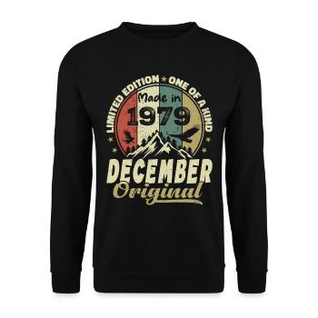 Vintage Cadeau Anniversaire Rétro - Décembre 1979 - Sweat-shirt Unisexe - noir - Devant - Alina (178cm) & Michal (187cm)