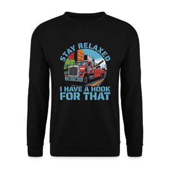 Abschleppdienst Abschlepper - Unisex Pullover - Schwarz - Vorne - Alina (178cm) & Michal (187cm)