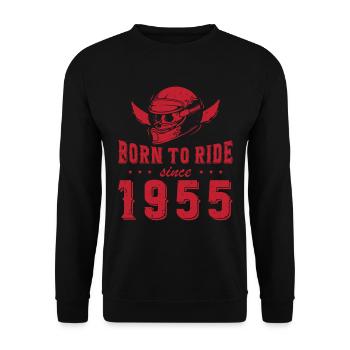 Né pour rouler depuis 1955 - Sweat-shirt Unisexe - noir - Devant - Alina (178cm) & Michal (187cm)