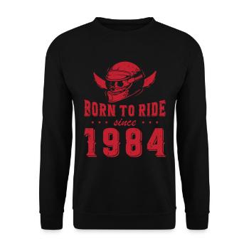 Born To Ride Since 1984 Cadeau Motard - Sweat-shirt Unisexe - noir - Devant - Alina (178cm) & Michal (187cm)