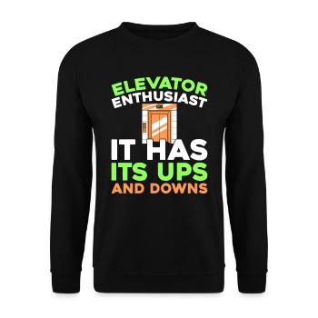 Elevator Elevator - Unisex Sweatshirt - black - Front - Alina (178cm) & Michal (187cm)