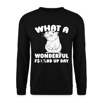 Capybara Wasserschwein Fucked Up Day - Unisex Sweatshirt - black - Front - Alina (178cm) & Michal (187cm)