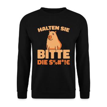 Capybara Wasserschwein - Sweat-shirt Unisexe - noir - Devant - Alina (178cm) & Michal (187cm)