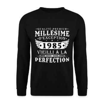 Vintage 1985, Vintage 1985 Birthday Gift - Unisex Sweatshirt - black - Front - Alina (178cm) & Michal (187cm)