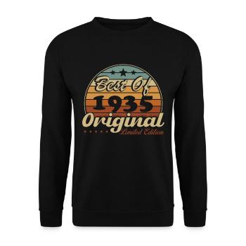 Original 1935 Vintage Retro Cadeau D’anniversaire - Sweat-shirt Unisexe - noir - Devant - Alina (178cm) & Michal (187cm)