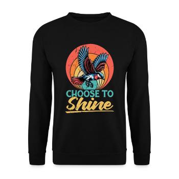 Bird Enthusiast Choose To Shine Ornithologist - Unisex Sweatshirt - black - Front - Alina (178cm) & Michal (187cm)