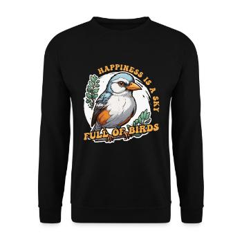 Bird Enthusiast Happiness Is A Sky Ornithologist - Unisex Sweatshirt - black - Front - Alina (178cm) & Michal (187cm)