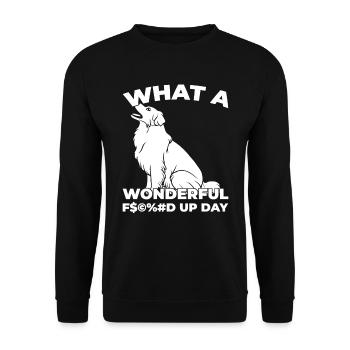 Australian Shepherd Fucked Up Day - Unisex Sweatshirt - black - Front - Alina (178cm) & Michal (187cm)