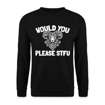 Sheep Stfu Would You Please Shut Up - Unisex Sweatshirt - black - Front - Alina (178cm) & Michal (187cm)