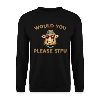 Sheep Stfu Would You Please Shut Up - Unisex Sweatshirt - black - Front - Alina (178cm) & Michal (187cm)