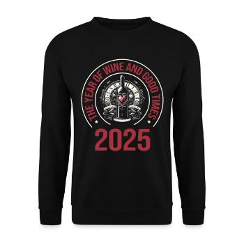 L’année du vin et des bons temps, amateurs de vin - Sweat-shirt Unisexe - noir - Devant - Alina (178cm) & Michal (187cm)