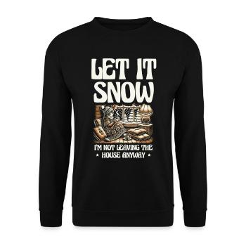 Qu’il neige, ne quitte pas la maison, confort hivernal - Sweat-shirt Unisexe - noir - Devant - Alina (178cm) & Michal (187cm)