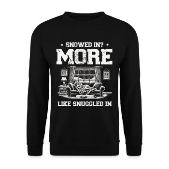 Eingeschneit, einkuschelnd, winterlicher Komfort - Unisex Pullover - Schwarz - Vorne - Alina (178cm) & Michal (187cm)