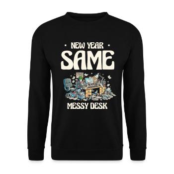 Nouvel An Même Bureau En Désordre - Sweat-shirt Unisexe - noir - Devant - Alina (178cm) & Michal (187cm)