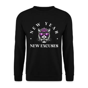 New Year's Day, New Excuses, Intentional Humor, Goal Setting - Unisex Sweatshirt - black - Front - Alina (178cm) & Michal (187cm)