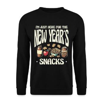 Je ne suis ici que pour les collations et la nourriture du Nouvel An - Sweat-shirt Unisexe - noir - Devant - Alina (178cm) & Michal (187cm)