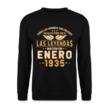 Cadeaux d’anniversaire Né en janvier 1935 - Sweat-shirt Unisexe - noir - Devant - Alina (178cm) & Michal (187cm)