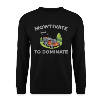 Lawn mower mowing - Unisex Sweatshirt - black - Front - Alina (178cm) & Michal (187cm)