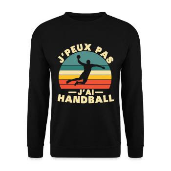 J peux pas j ai handball t shirt pour handball - Sweat-shirt Unisexe - noir - Devant - Alina (178cm) & Michal (187cm)