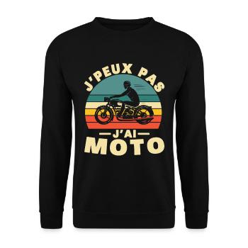Je peux pas j ai Moto Humour cadeau - Sweat-shirt Unisexe - noir - Devant - Alina (178cm) & Michal (187cm)