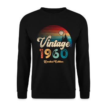 Vintage, 1960, Anniversaire, Rétro - Sweat-shirt Unisexe - noir - Devant - Alina (178cm) & Michal (187cm)