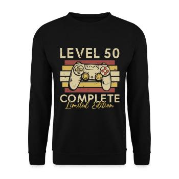 Stufe 50 Voll - Unisex Pullover - Schwarz - Vorne - Alina (178cm) & Michal (187cm)