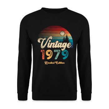 Millésime 1979 Anniversaire Rétro - Sweat-shirt Unisexe - noir - Devant - Alina (178cm) & Michal (187cm)