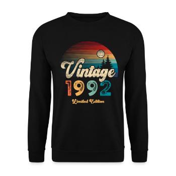Millésime 1992 Anniversaire Rétro - Sweat-shirt Unisexe - noir - Devant - Alina (178cm) & Michal (187cm)