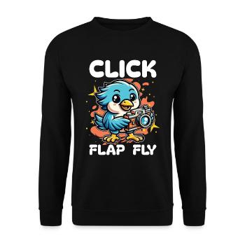 Bird Photography Click Flap Fly Ornithologist - Unisex Sweatshirt - black - Front - Alina (178cm) & Michal (187cm)