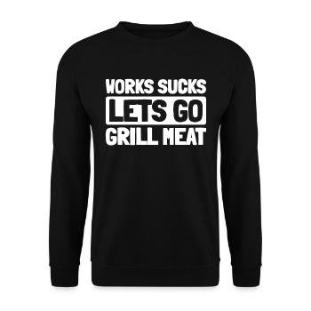 Bbq Grilling - Unisex Sweatshirt - black - Front - Alina (178cm) & Michal (187cm)