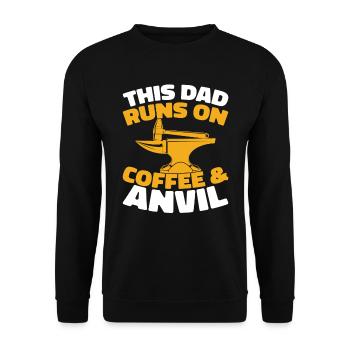 Blacksmith Metalworker Coffee Father Dad - Unisex Sweatshirt - black - Front - Alina (178cm) & Michal (187cm)